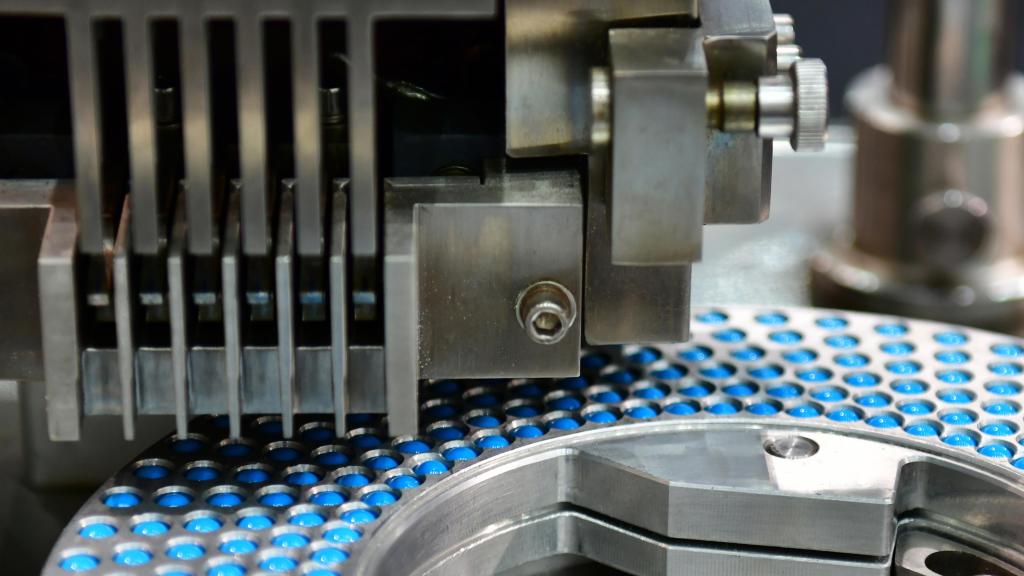 Pill manufacturing at a pharmaceutical plant